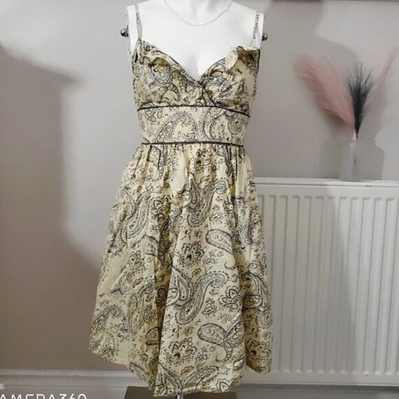 Vintage Fire Los Angeles Cotton Flutter fit and flare Dress- Size S - Picture 1 of 10